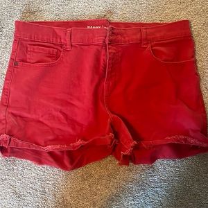 Boyfriend red jean shorts